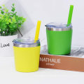 Unbreakable Small Stainless Steel Mom and Kids Tumbler Stackable Toddler Smoothie Cup with Lid and Silicone Straw